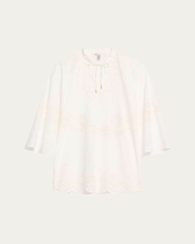 Sarina Embroidered Long-Sleeve Mini Dress